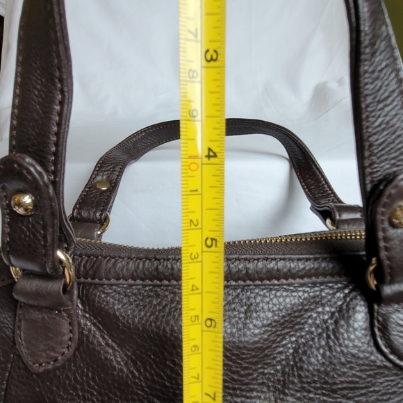 NEW Leather Handbag Gold Accents Faux Croc Turn Lock and Zip - Picture 12 of 13